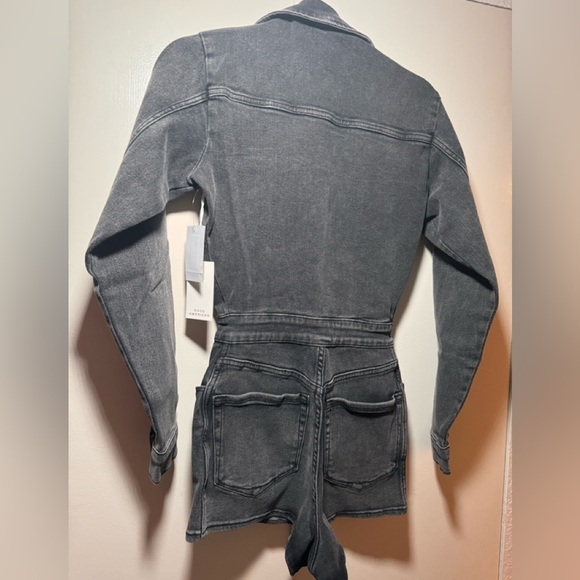 Good American Long Sleeve Gray Denim Romper custom size 0 in GA sizing - Picture 6 of 6